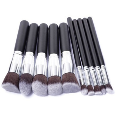 Best selling 10pcs lightweight soft professional synthetic fibre makeup brush set